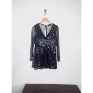 Bebe Mesh over Sequin Dress Sz S